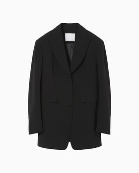 Acetate Polyester Suit Jacket - black