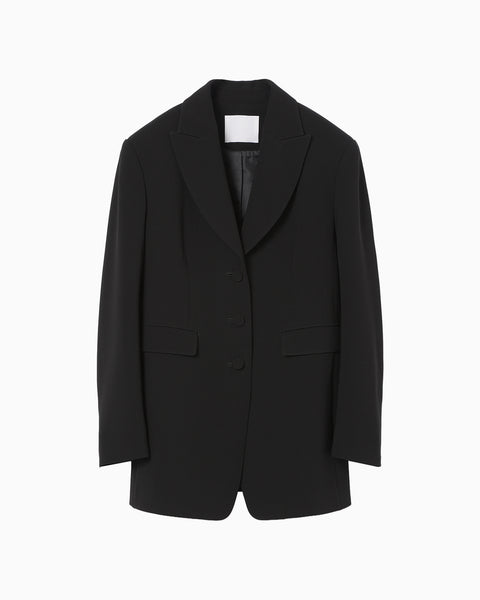 Acetate Polyester Suit Jacket - black