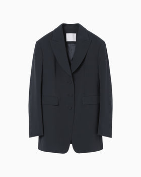 Acetate Polyester Suit Jacket - navy