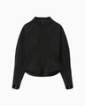 Synthetic Leather Fancy Ftitch Jacket - black × black