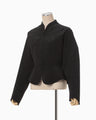 Synthetic Leather Fancy Ftitch Jacket - black × black