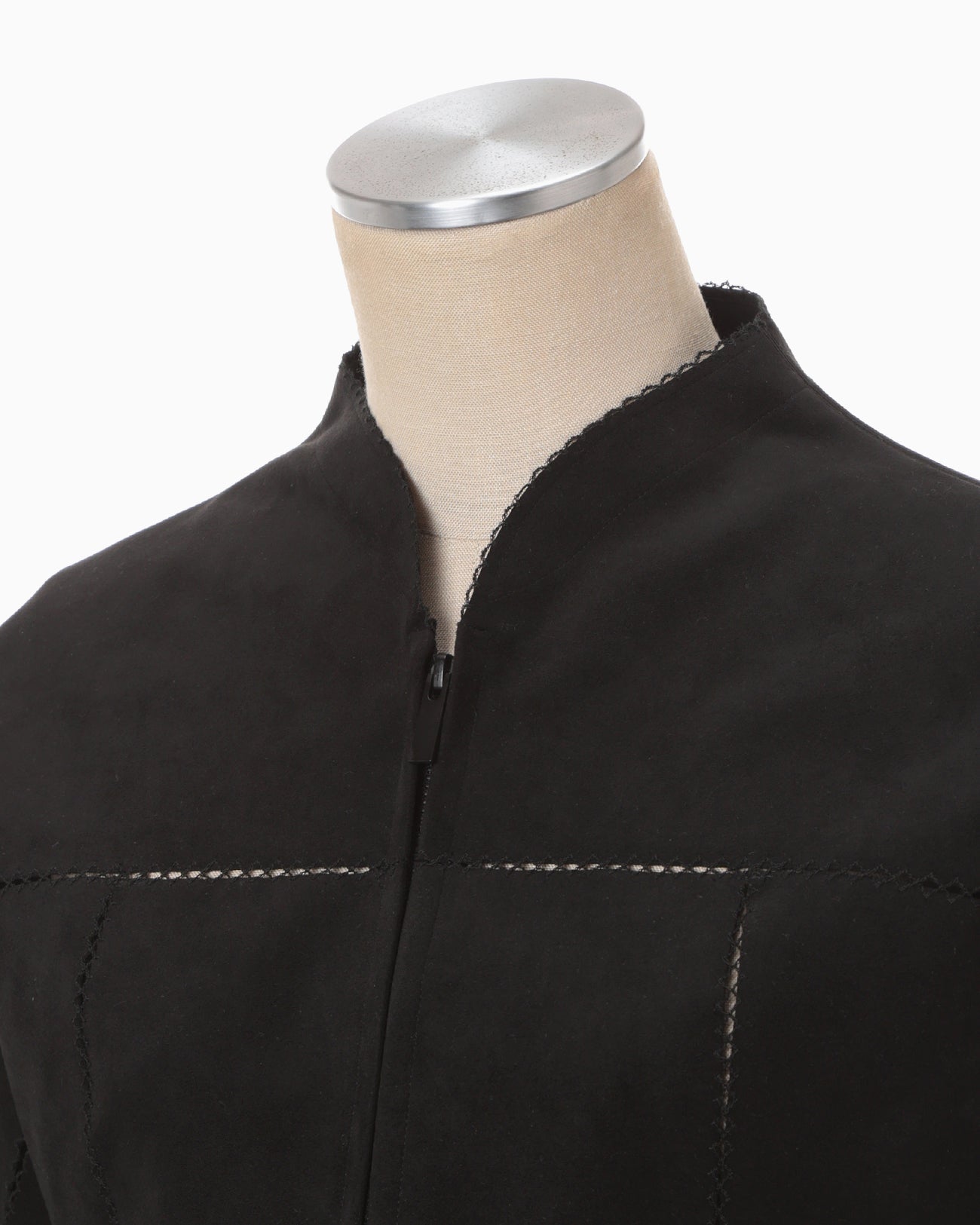 Synthetic Leather Fancy Ftitch Jacket - black × black