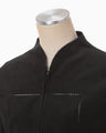 Synthetic Leather Fancy Ftitch Jacket - black × black