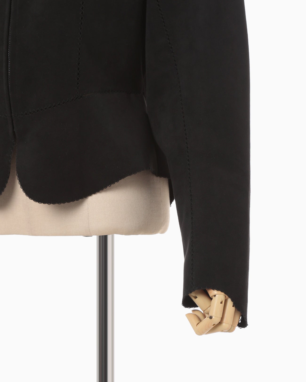 Synthetic Leather Fancy Ftitch Jacket - black × black