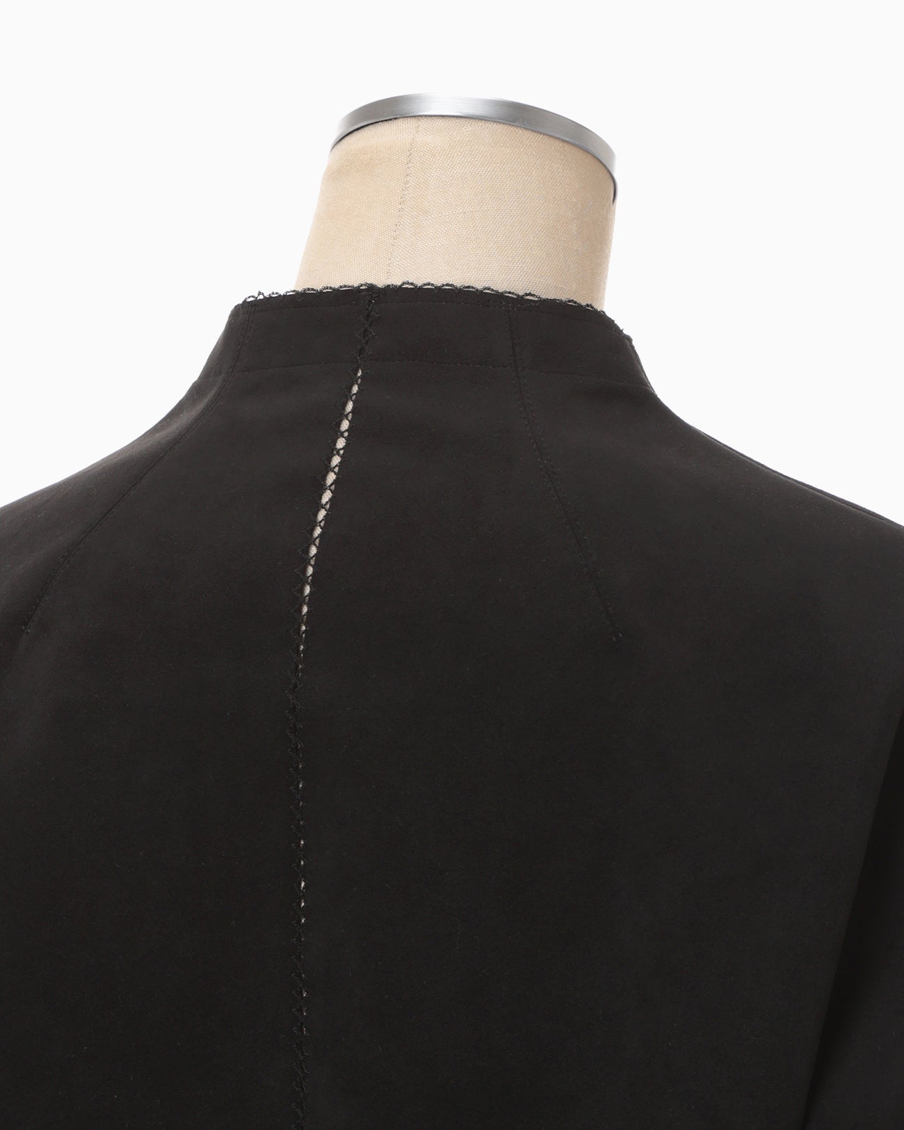 Synthetic Leather Fancy Ftitch Jacket - black × black