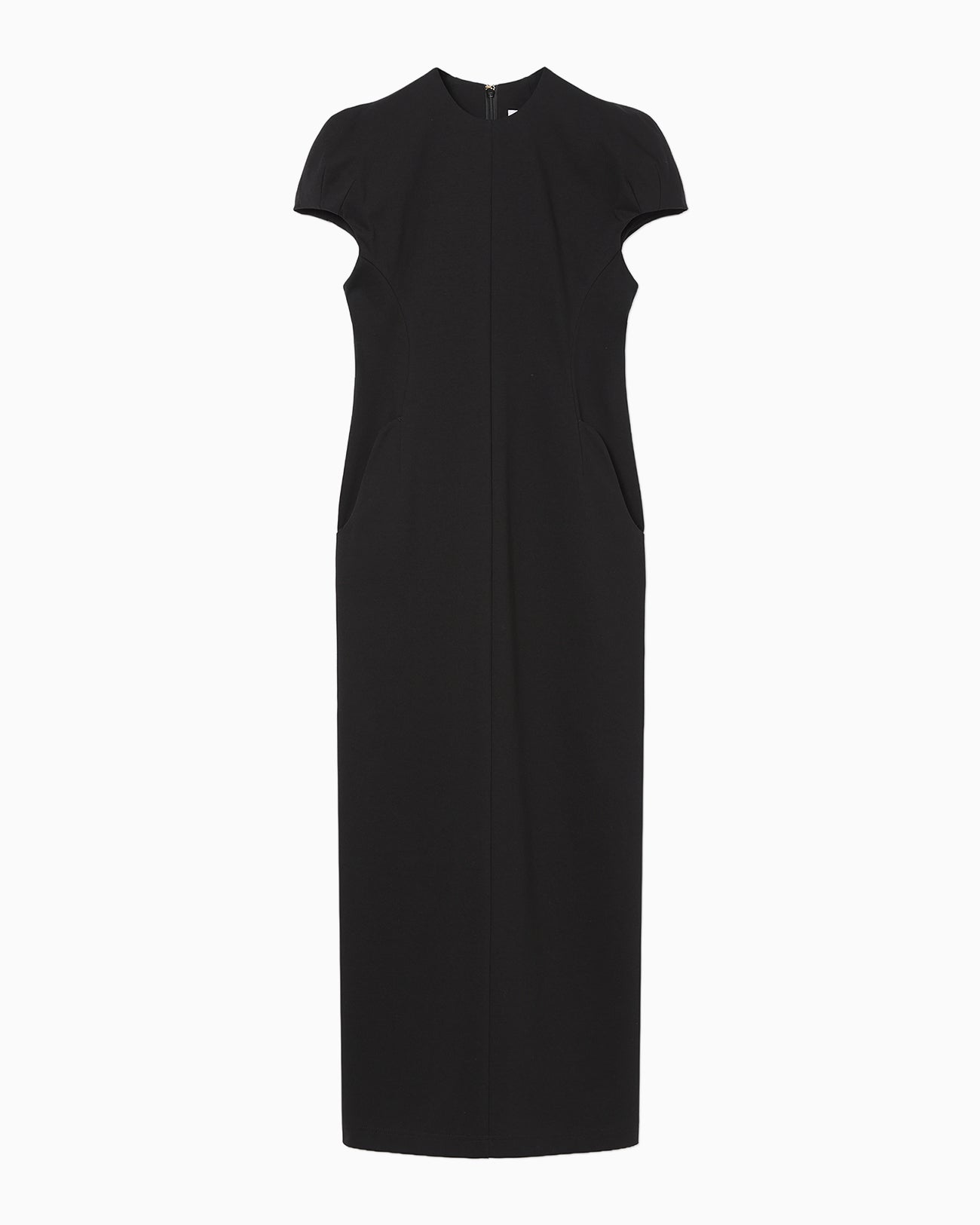 Cotton Jersey Puff Sleeve Dress - black