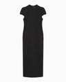 Cotton Jersey Puff Sleeve Dress - black