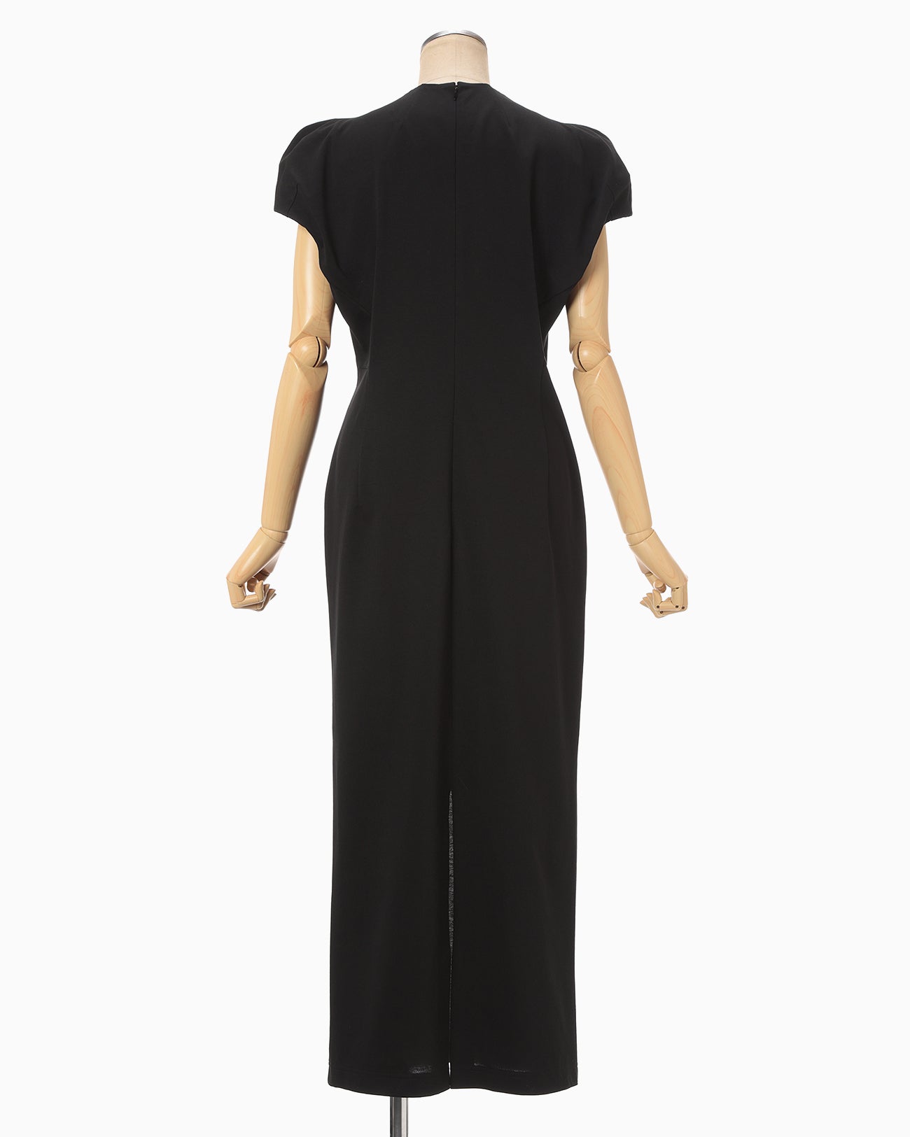 Cotton Jersey Puff Sleeve Dress - black