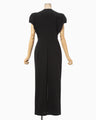 Cotton Jersey Puff Sleeve Dress - black