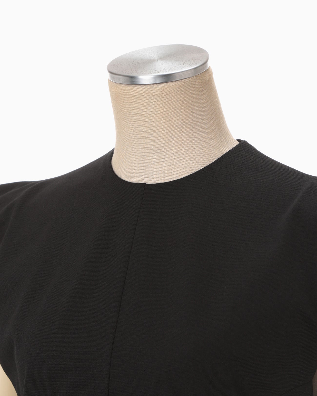 Cotton Jersey Puff Sleeve Dress - black