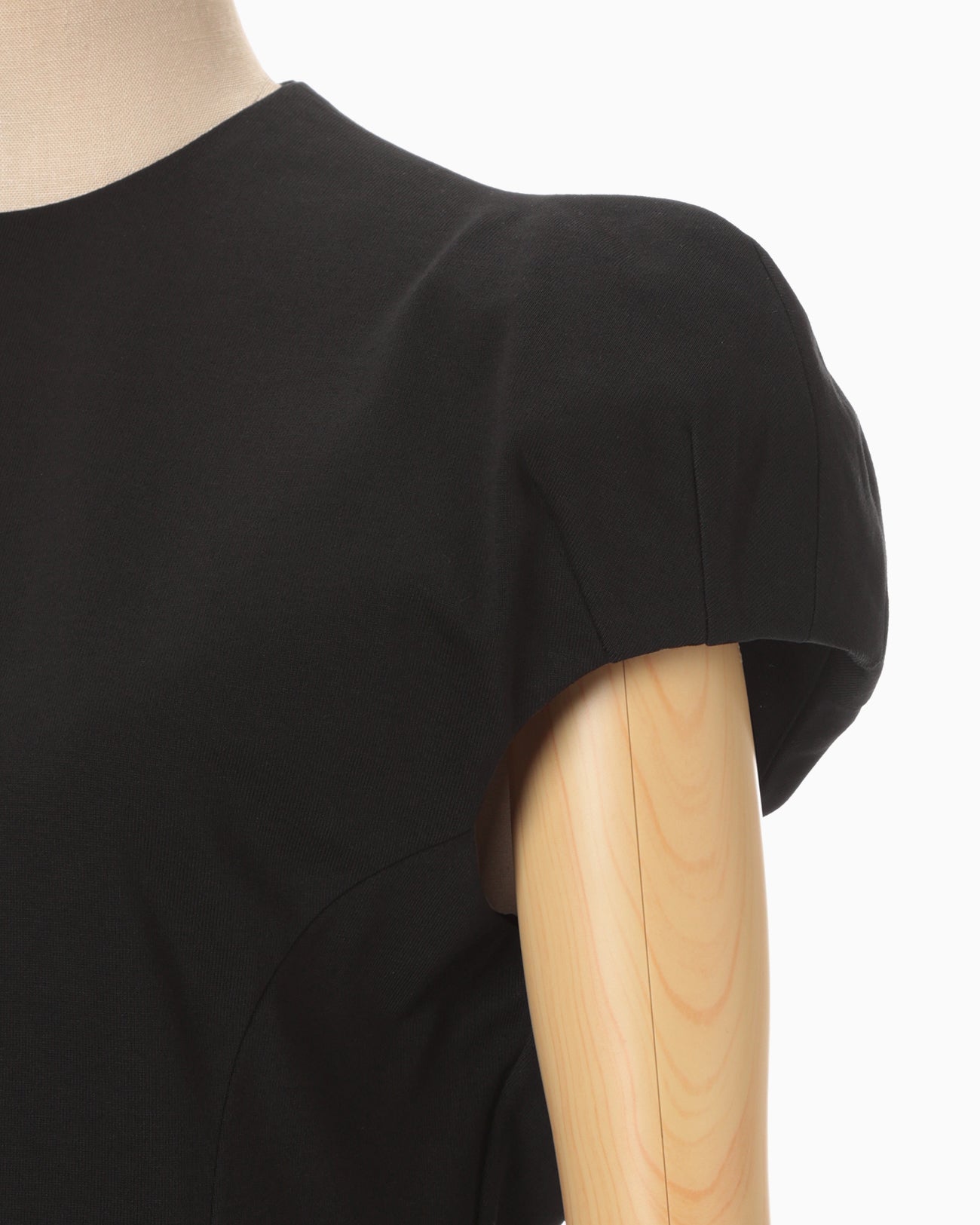 Cotton Jersey Puff Sleeve Dress - black