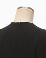 Cotton Jersey Puff Sleeve Dress - black