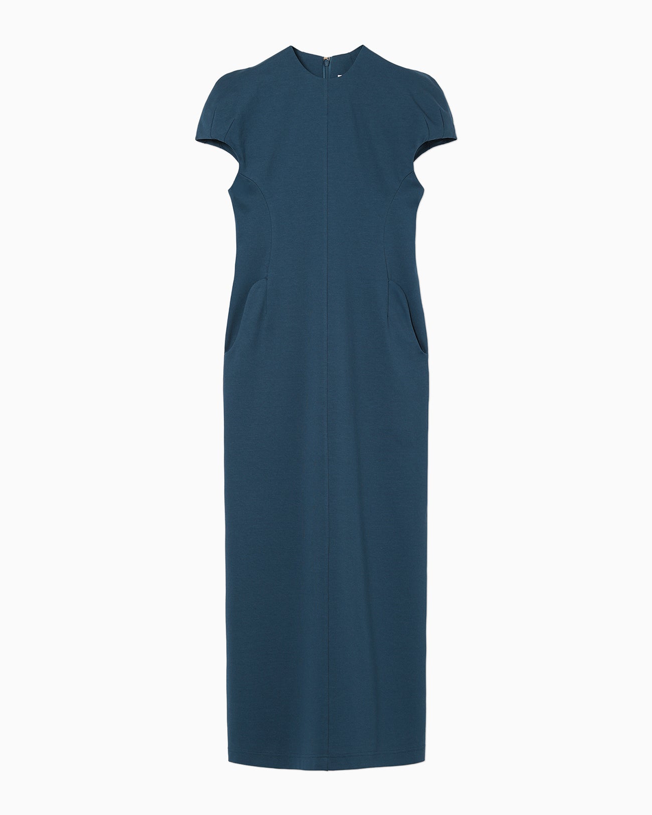 Cotton Jersey Puff Sleeve Dress - blue - Mame Kurogouchi