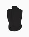 Cotton Jersey Asymmetry Top - black