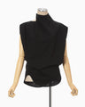 Cotton Jersey Asymmetry Top - black