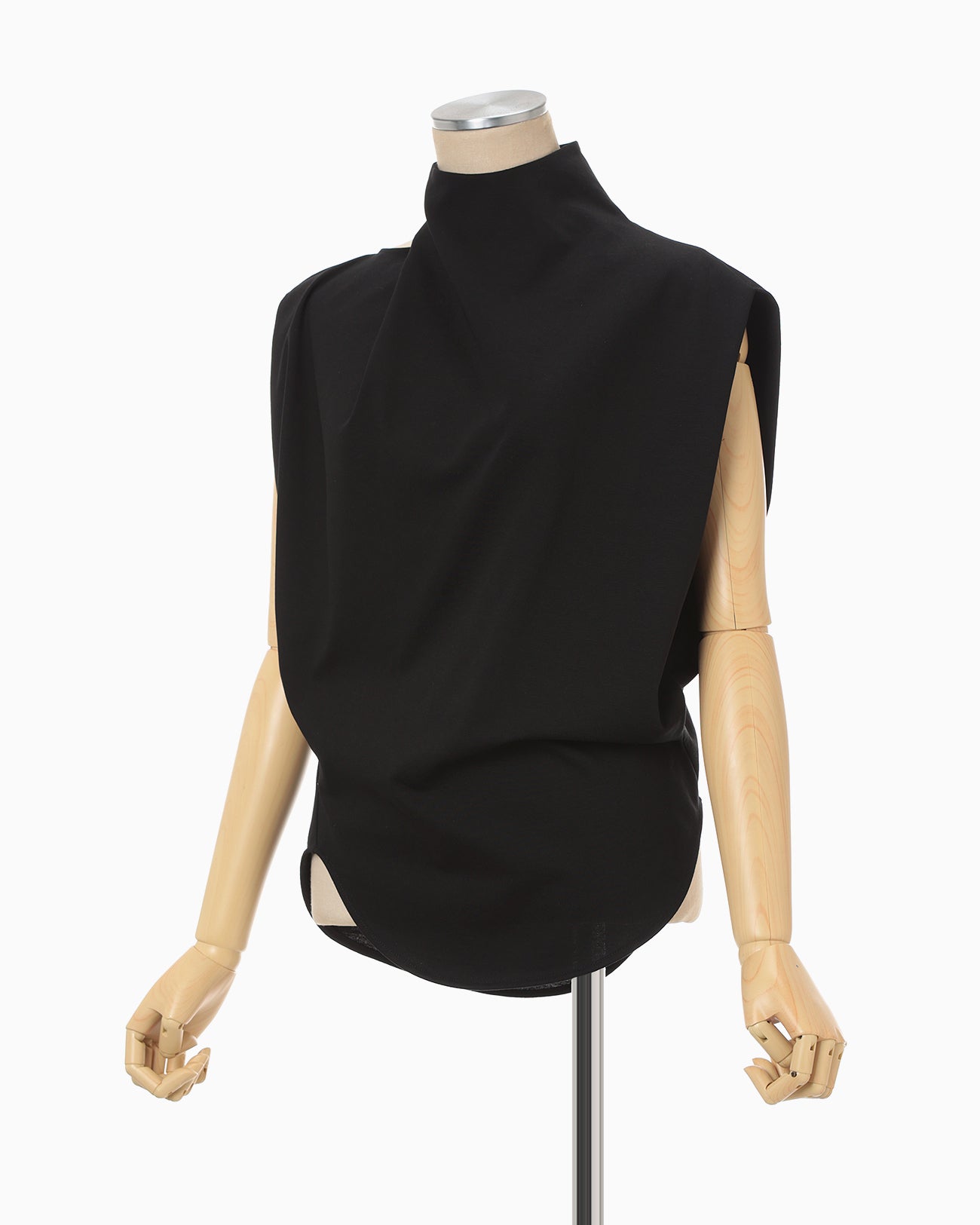 Cotton Jersey Asymmetry Top - black