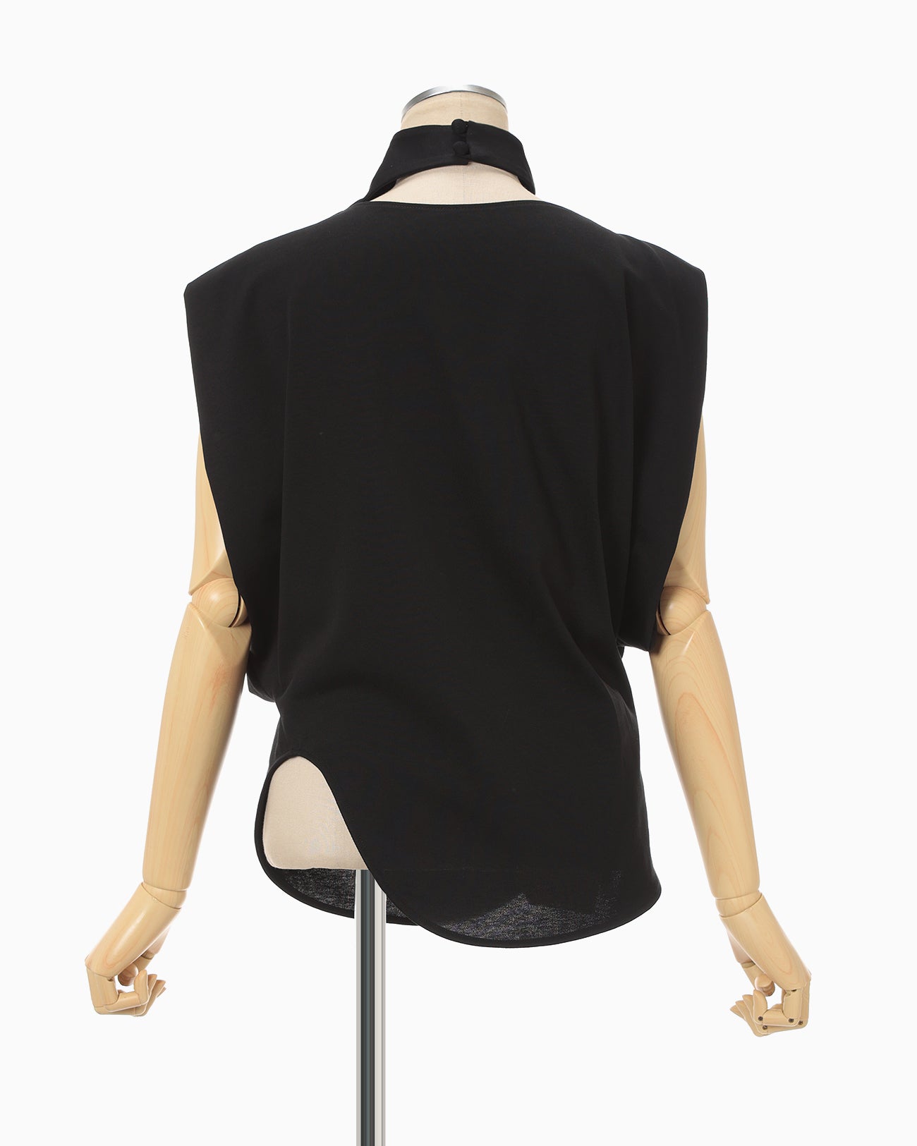 Cotton Jersey Asymmetry Top - black