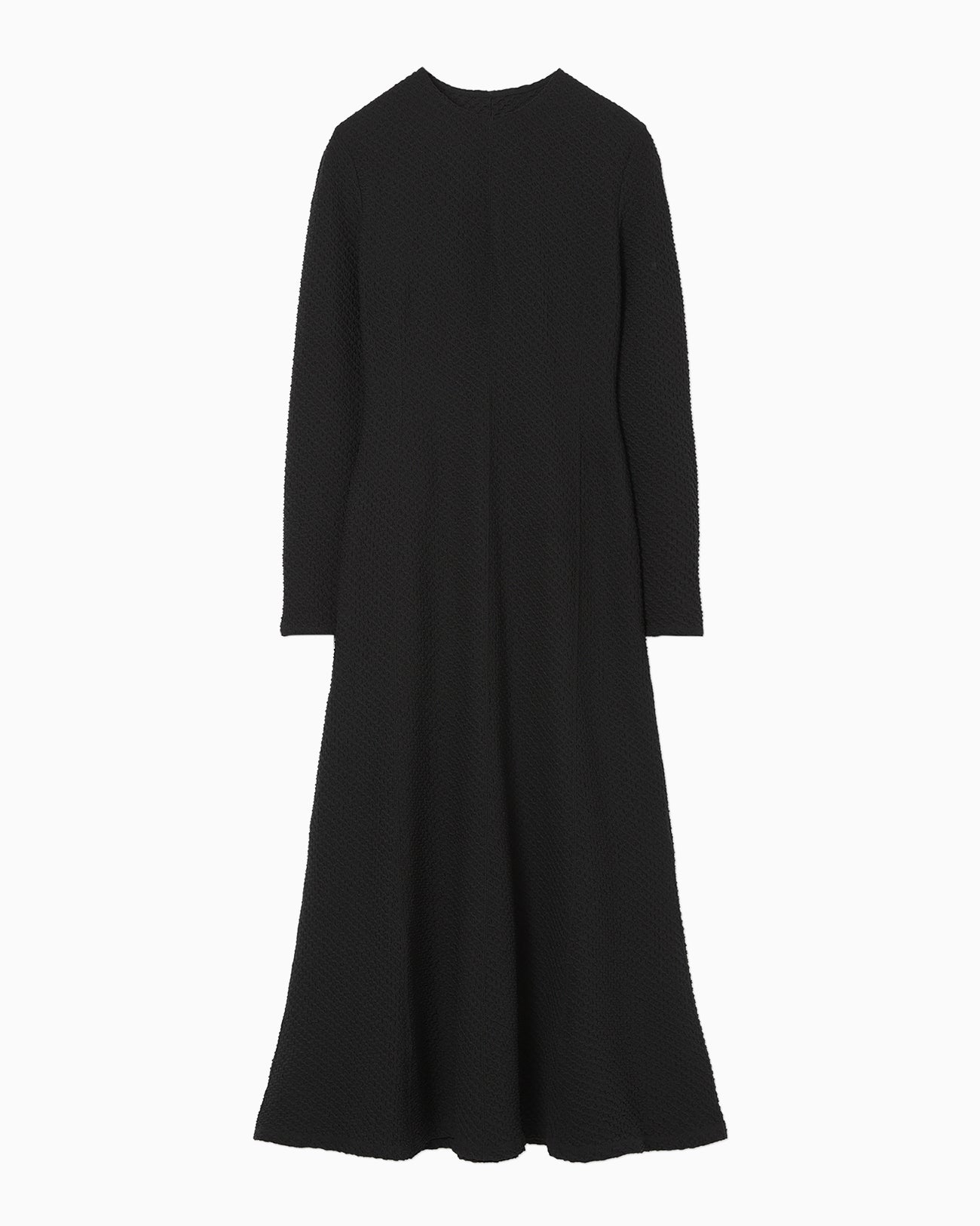 Shirring Jersey Jacquard Dress - black - Mame Kurogouchi