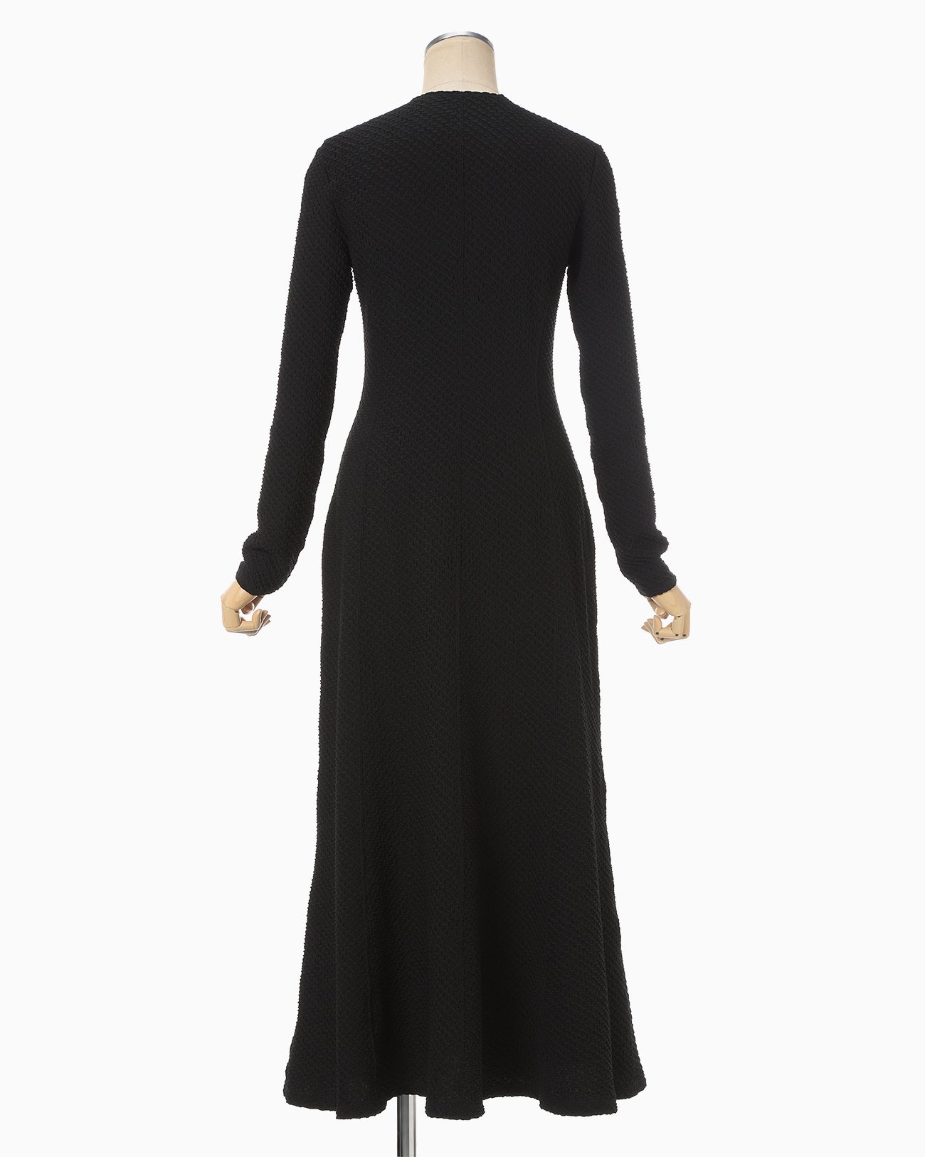 Shirring Jersey Jacquard Dress - black - Mame Kurogouchi