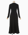 Shirring Jersey Jacquard Dress - black