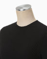 Shirring Jersey Jacquard Dress - black