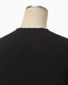 Shirring Jersey Jacquard Dress - black