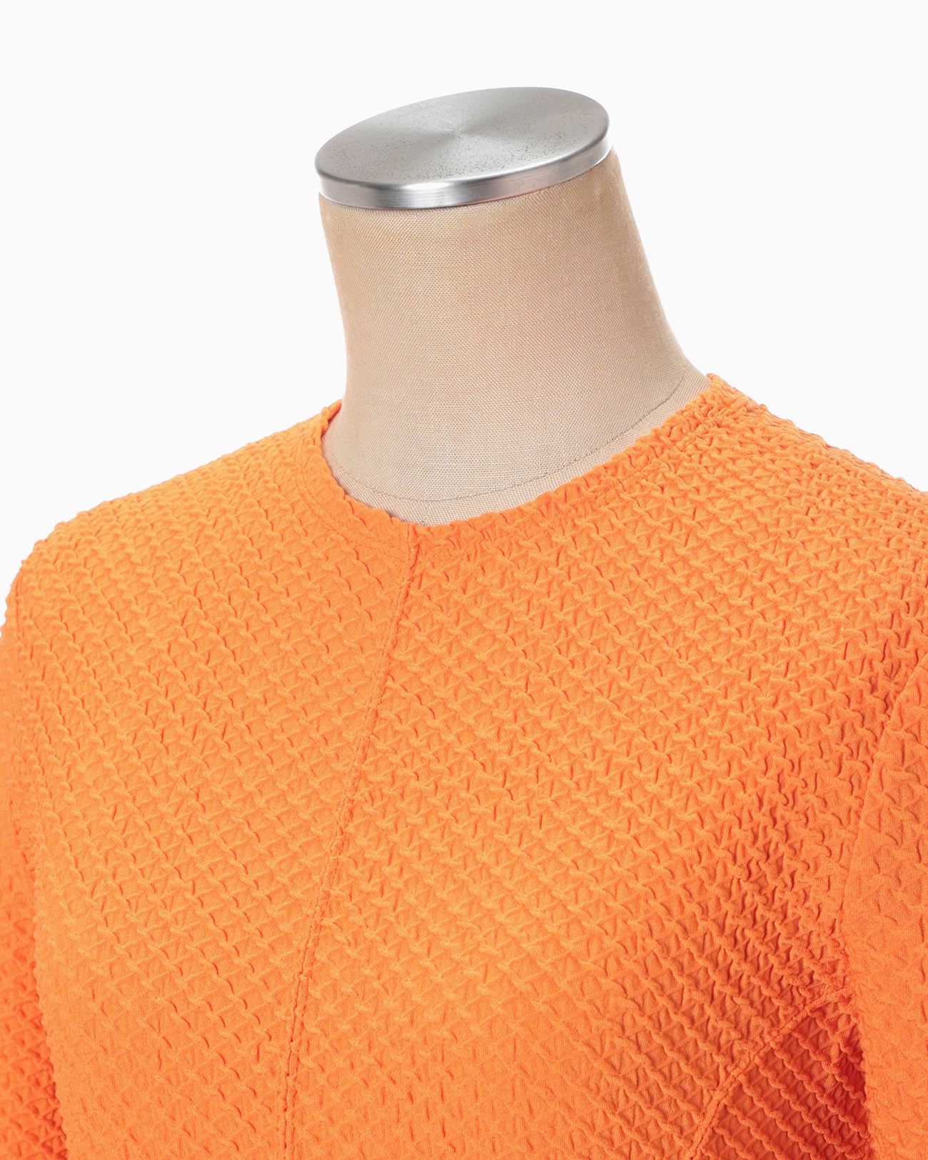 Shirring Jersey Jacquard Dress - orange
