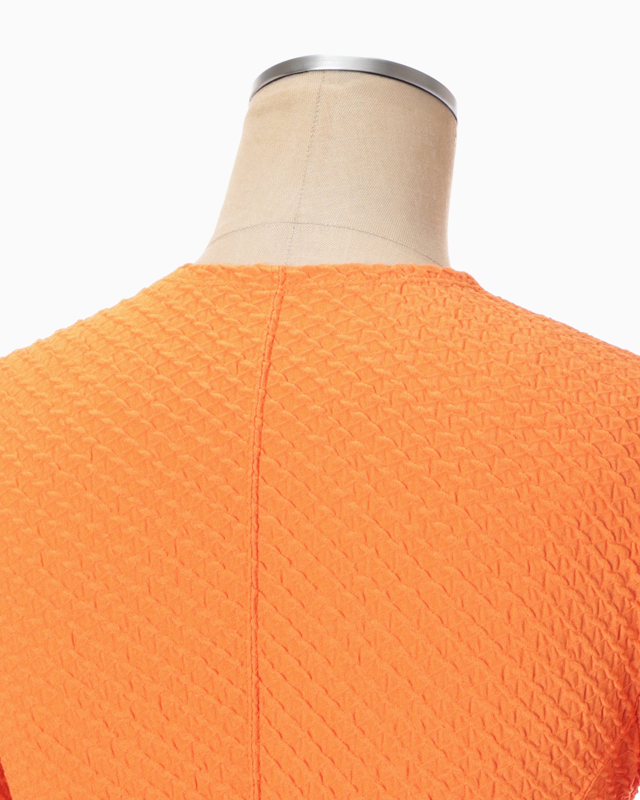 Shirring Jersey Jacquard Dress - orange