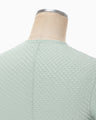 Shirring Jersey Jacquard Long Sleeve Top - light blue