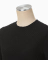 Shirring Jersey Jacquard Short Sleeve Top - black