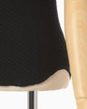 Shirring Jersey Jacquard Short Sleeve Top - black