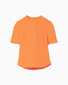 Shirring Jersey Jacquard Short Sleeve Top - orange