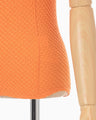 Shirring Jersey Jacquard Short Sleeve Top - orange