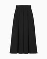 Shirring Jersey Jacquard Flare Skirt - black