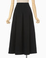 Shirring Jersey Jacquard Flare Skirt - black