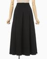 Shirring Jersey Jacquard Flare Skirt - black