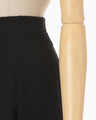 Shirring Jersey Jacquard Flare Skirt - black