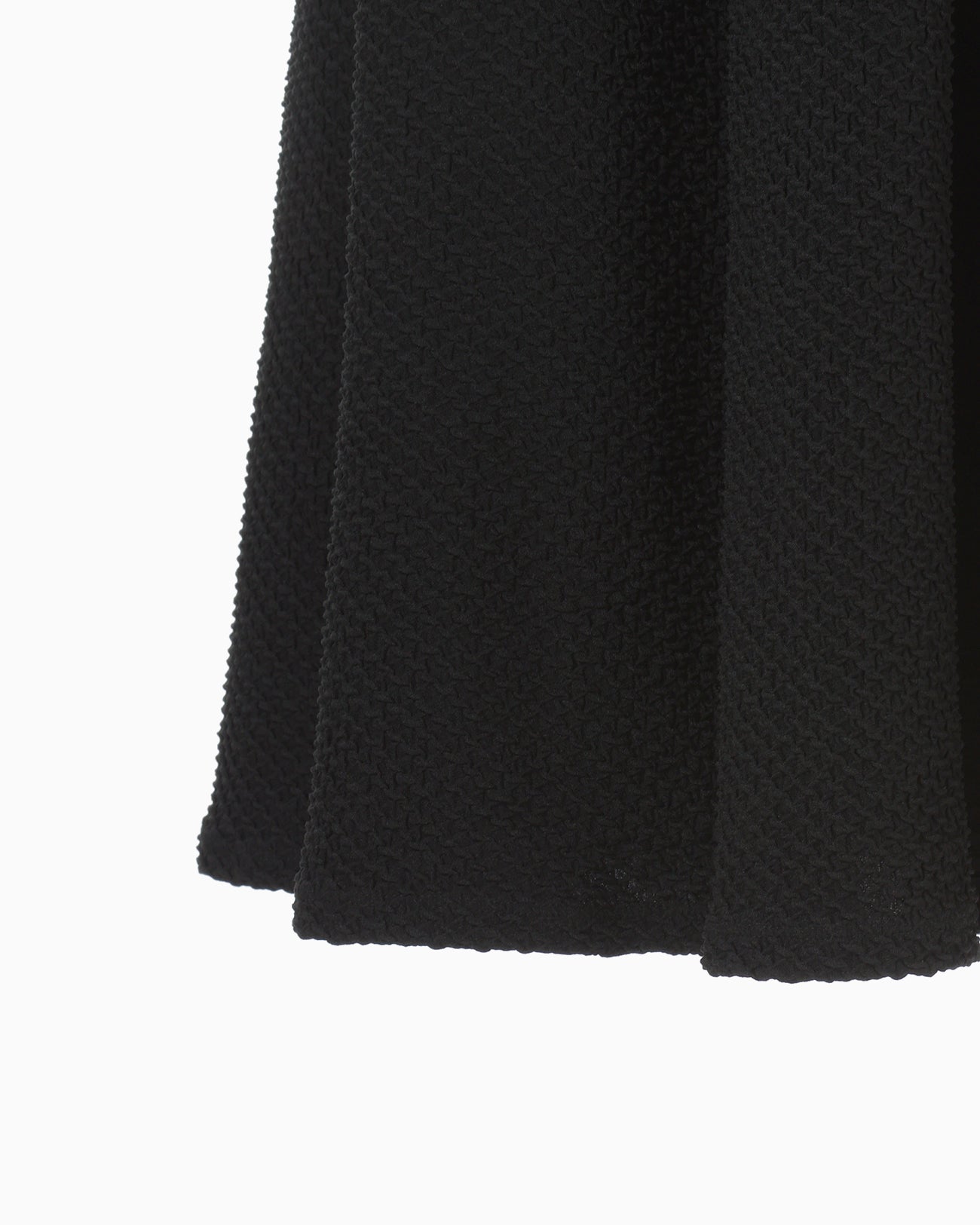 Shirring Jersey Jacquard Flare Skirt - black