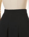 Shirring Jersey Jacquard Flare Skirt - black