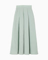 Shirring Jersey Jacquard Flare Skirt - light blue