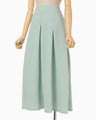 Shirring Jersey Jacquard Flare Skirt - light blue