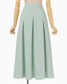 Shirring Jersey Jacquard Flare Skirt - light blue