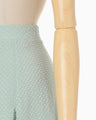 Shirring Jersey Jacquard Flare Skirt - light blue