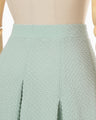 Shirring Jersey Jacquard Flare Skirt - light blue