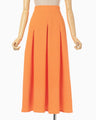 Shirring Jersey Jacquard Flare Skirt - orange