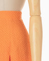 Shirring Jersey Jacquard Flare Skirt - orange