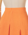 Shirring Jersey Jacquard Flare Skirt - orange