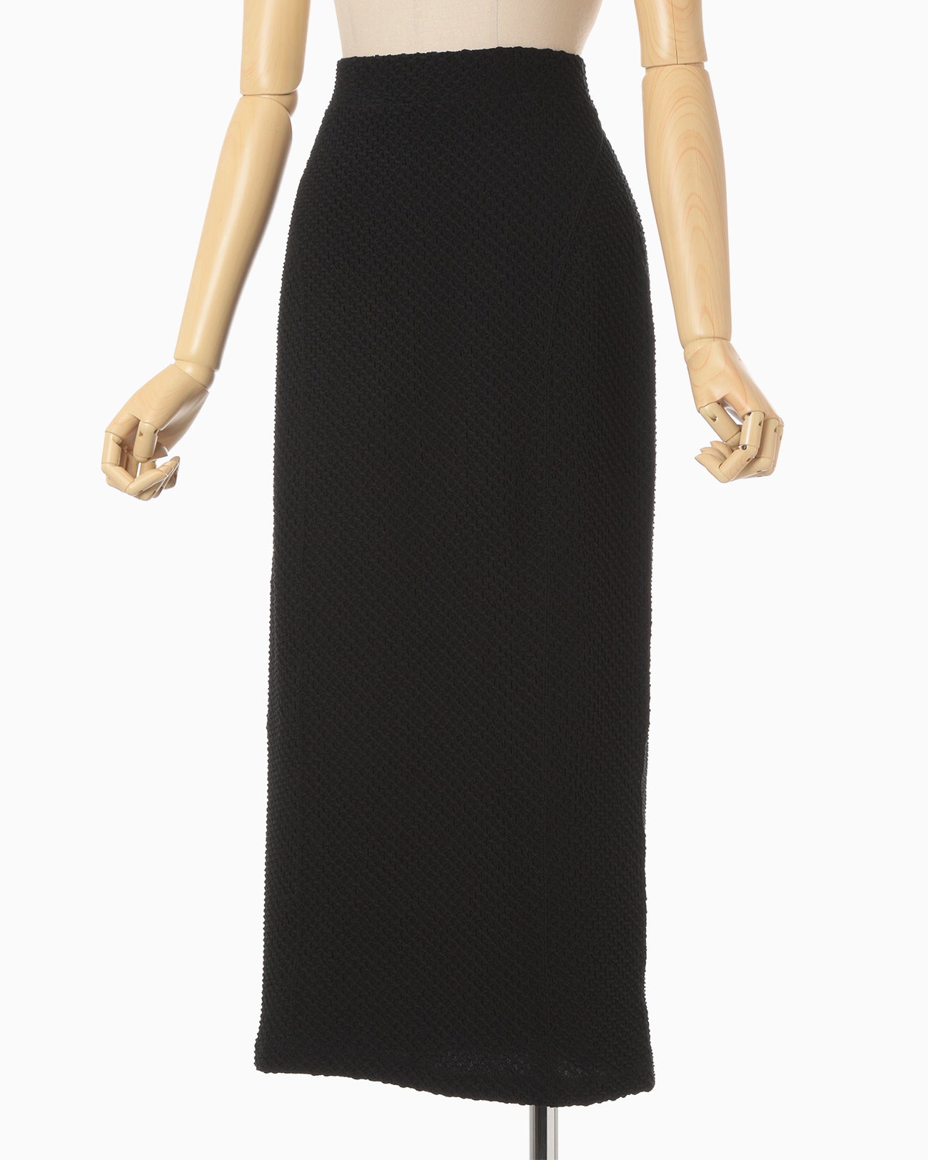 Shirring Jersey Jacquard Pencil Skirt - black - Mame Kurogouchi