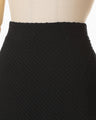 Shirring Jersey Jacquard Pencil Skirt - black