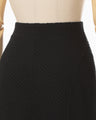 Shirring Jersey Jacquard Pencil Skirt - black